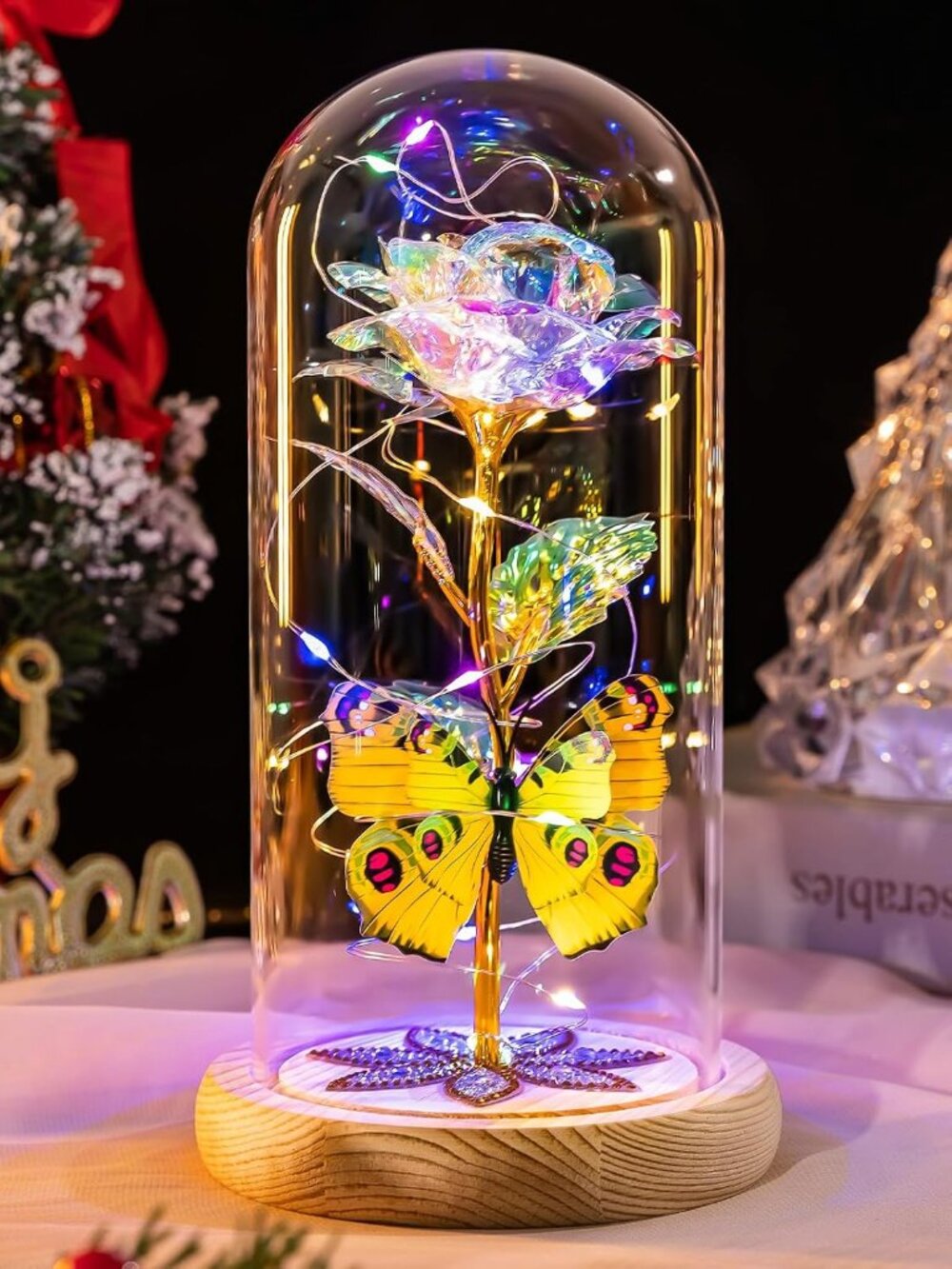 New Birthday Gifts for Women Galaxy Glass Rose Forever Preserved Flowers
